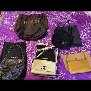 Designer bags Chanel, LV Gucci, Fendi